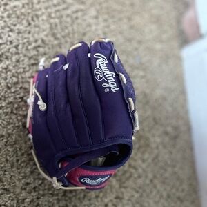 Pink  Rawlings Leather Baseball Glove